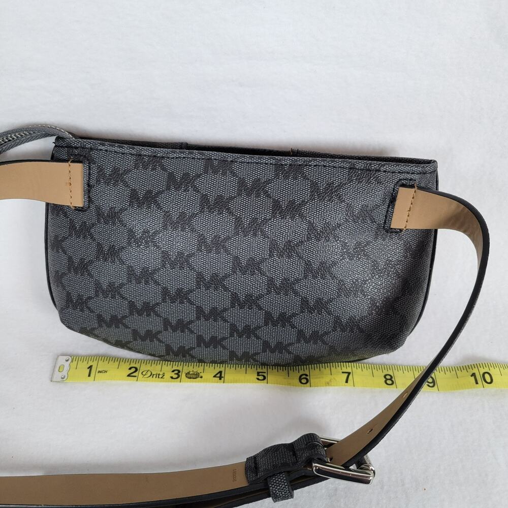 Michael Kors Womens Small Signature MK Logo Waist Belt Bag Purse Gray Fanny Pack - Picture 2 of 6